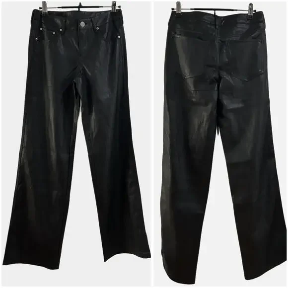 NWT PACSUN x Third Charm SZ M Baddie Relaxed Low Rise Faux Leather Wide Leg Pant - Picture 6 of 10
